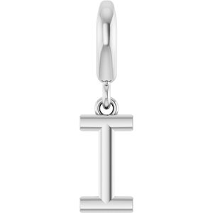 14K White Gold Initial I Charm/Pendant