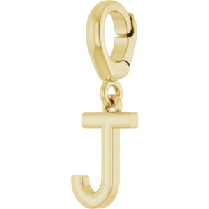 18K Yellow Gold-Plated Sterling Silver Initial J Charm/Pendant – image 2