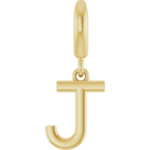 14K Yellow Gold Initial J Charm/Pendant