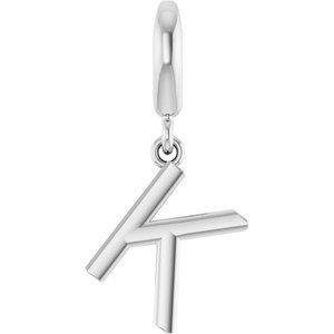 14K White Gold Initial K Charm/Pendant