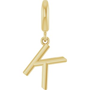 14K Yellow Gold Initial K Charm/Pendant