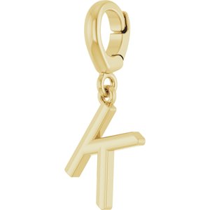 14K Yellow Gold Initial K Charm/Pendant – image 2