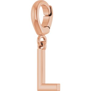 14K Rose Gold Initial L Charm/Pendant – image 2