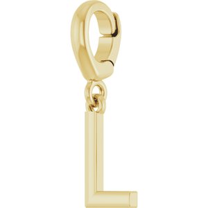 18K Yellow Gold-Plated Sterling Silver Initial L Charm/Pendant – image 2