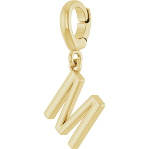18K Yellow Gold-Plated Sterling Silver Initial M Charm/Pendant – image 2