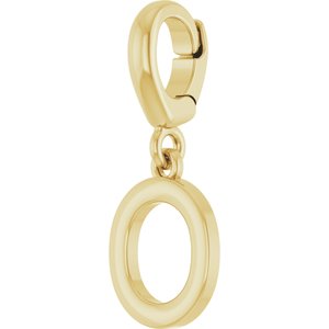 18K Yellow Gold-Plated Sterling Silver Initial O Charm/Pendant – image 2