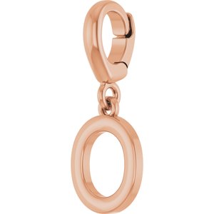 14K Rose Gold Initial O Charm/Pendant – image 2