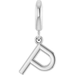 Platinum Initial P Charm/Pendant