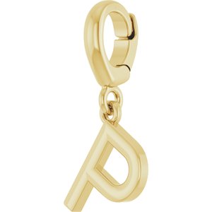 14K Yellow Gold Initial P Charm/Pendant – image 2