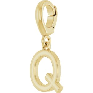14K Yellow Gold Initial Q Charm/Pendant – image 2