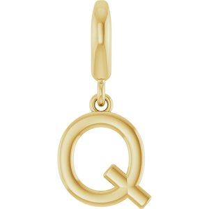 18K Yellow Gold-Plated Sterling Silver Initial Q Charm/Pendant