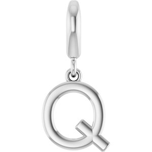 Platinum Initial Q Charm/Pendant
