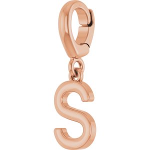 14K Rose Gold Initial S Charm/Pendant – image 2