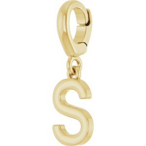 18K Yellow Gold-Plated Sterling Silver Initial S Charm/Pendant – image 2