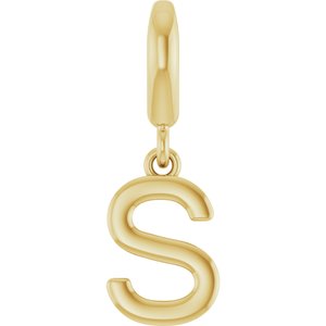 18K Yellow Gold-Plated Sterling Silver Initial S Charm/Pendant