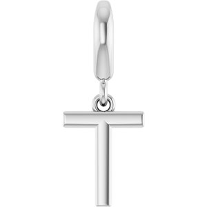 Sterling Silver Initial T Charm/Pendant