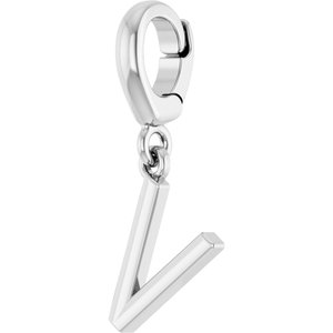 14K White Gold Initial V Charm/Pendant – image 2