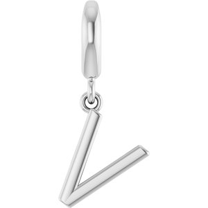 Sterling Silver Initial V Charm/Pendant