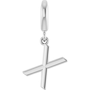 Platinum Initial X Charm/Pendant