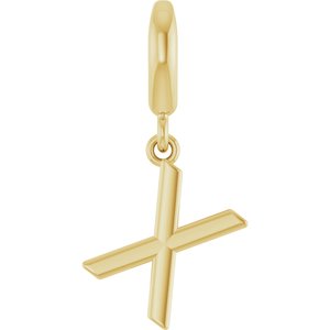 14K Yellow Gold Initial X Charm/Pendant
