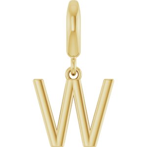 18K Yellow Gold-Plated Sterling Silver Initial W Charm/Pendant