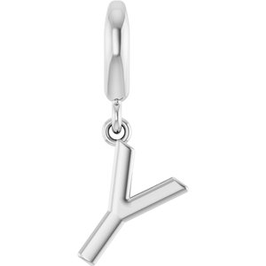 14K White Gold Initial Y Charm/Pendant