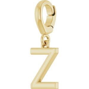 18K Yellow Gold-Plated Sterling Silver Initial Z Charm/Pendant – image 2