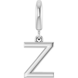 14K White Gold Initial Z Charm/Pendant