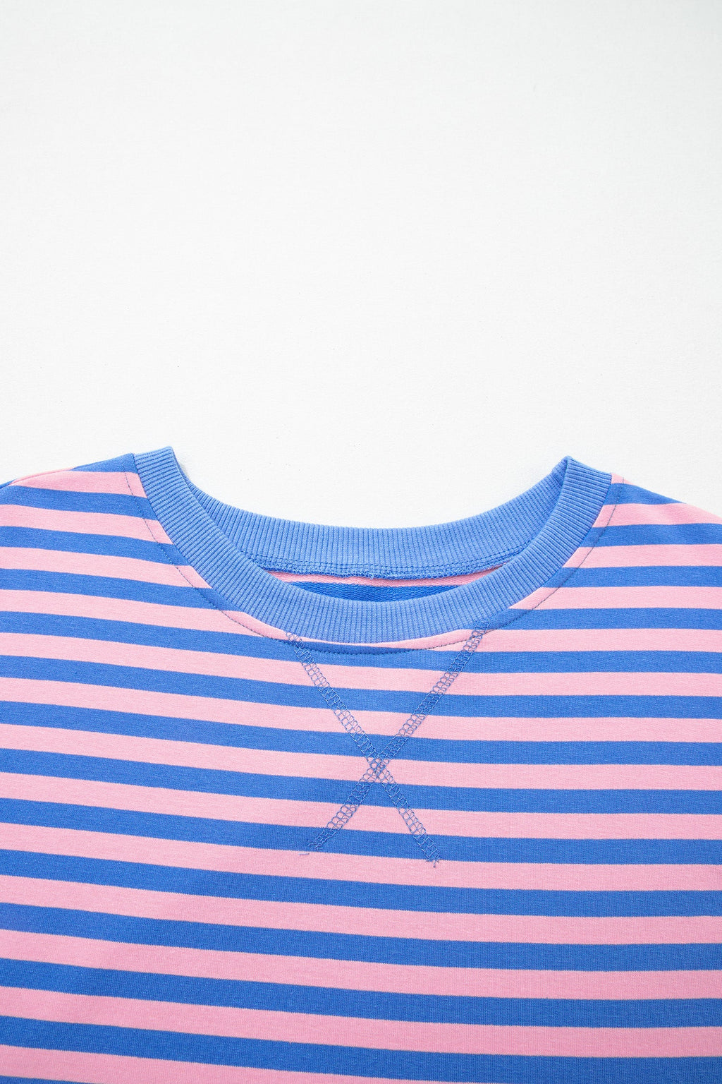 Stripe Contrast Trim Short Sleeve Top & Skirt Set