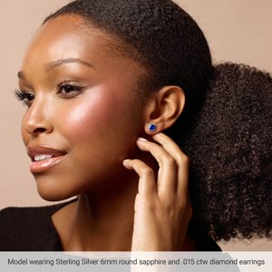 Sterling Silver Natural Amethyst & .015 CTW Natural Diamond Earrings – image 3