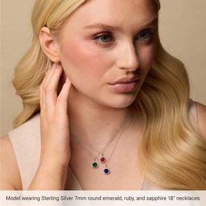 Sterling Silver Natural Amethyst & .015 CTW Natural Diamond 18" Necklace