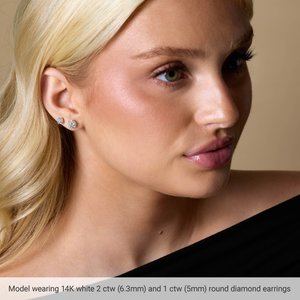 14K White Gold 10 mm Round 6-Prong Stud Earring Mounting – image 3