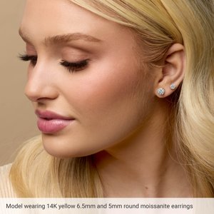 14K Rose Gold 7.4 mm Round 3-Prong Earring Mounting – image 2