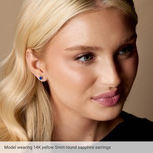 14K Yellow Gold Lab-Grown Alexandrite Earrings – image 3