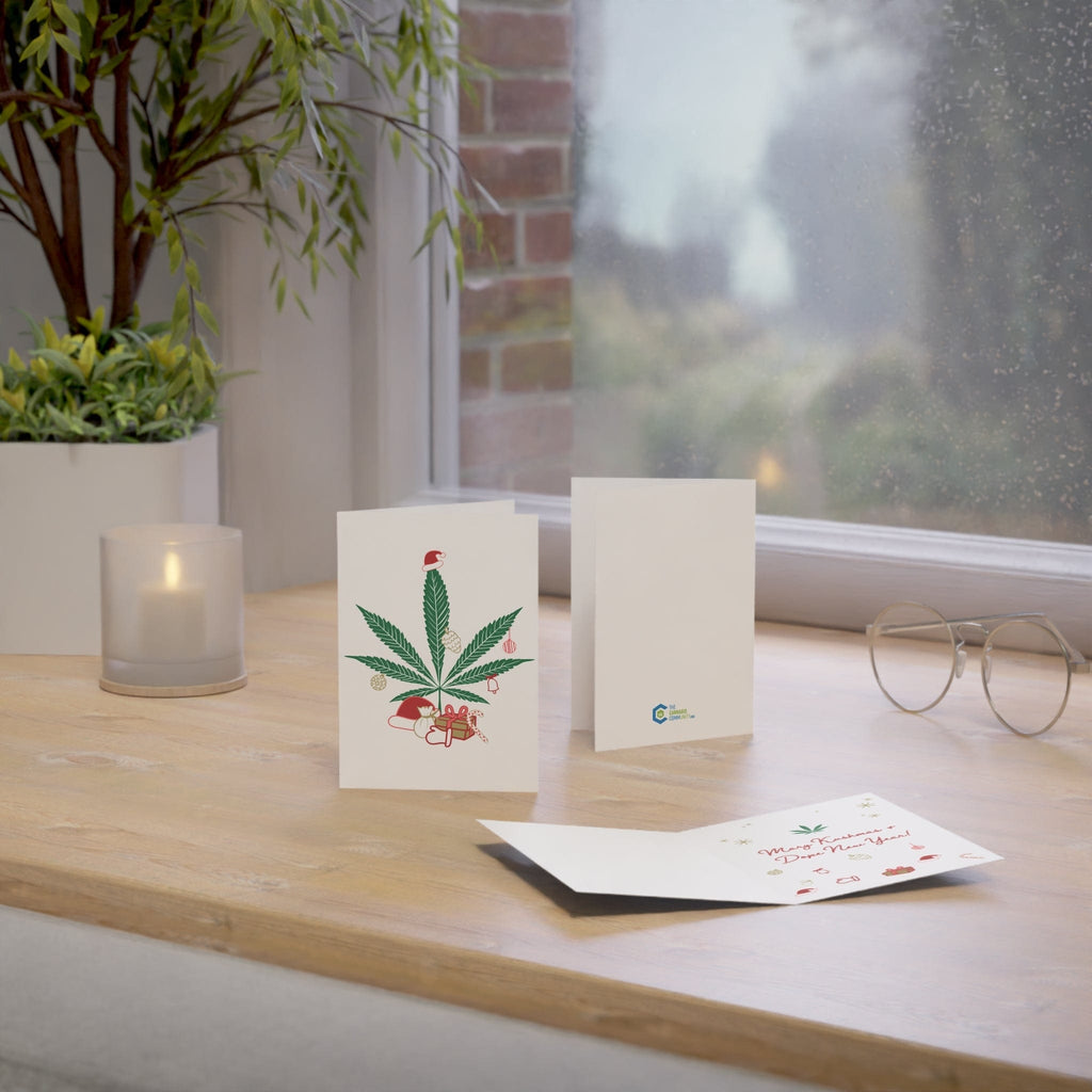 Mary Kushmas + Dope New Year Marijuana Tree Christmas Greeting Cards (1, 10, 30, and 50pcs)
