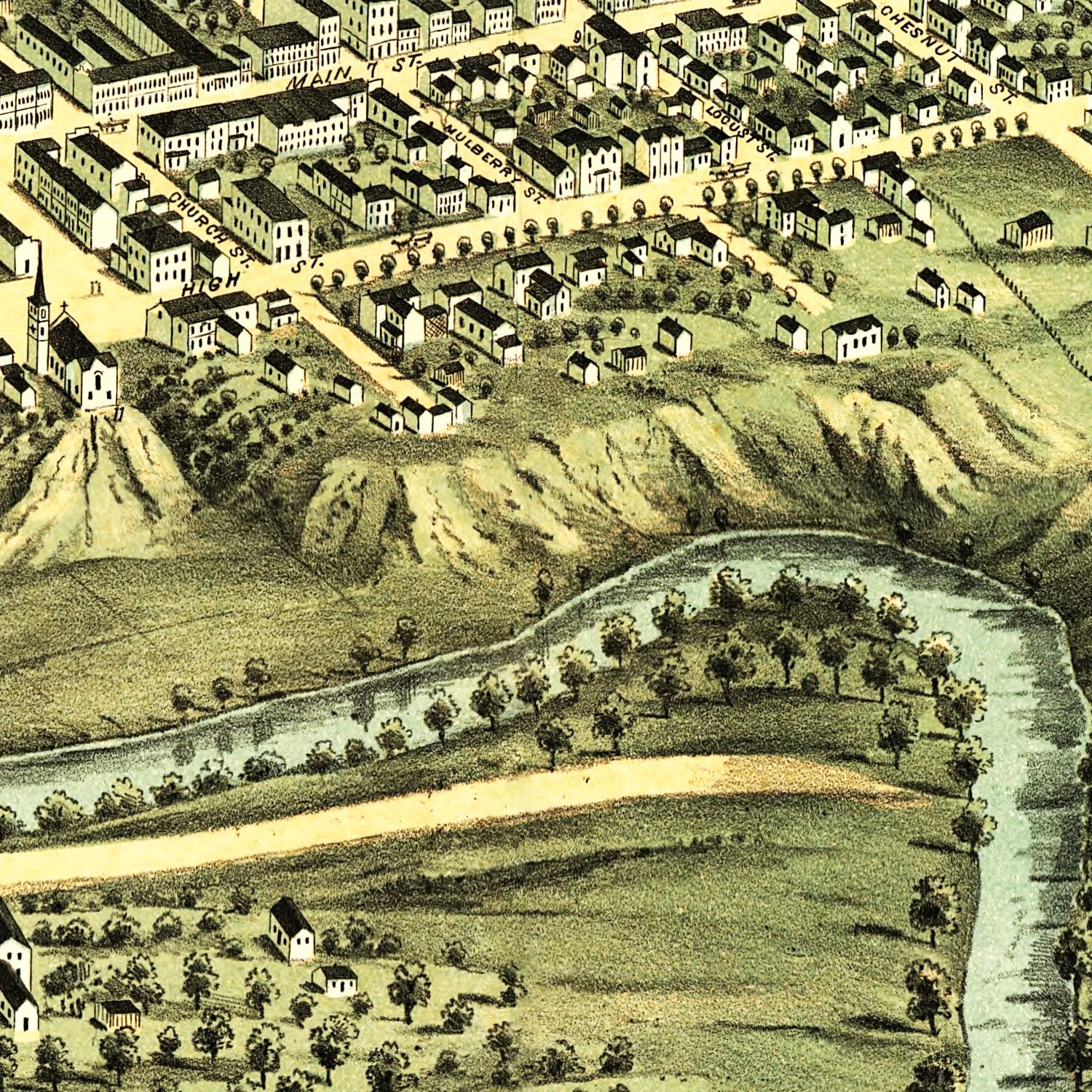 Vintage Map of Paris, Kentucky 1870