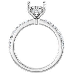 14K White Gold 10x8 mm Oval 3/8 CTW Natural Diamond Semi-Set Engagement Ring