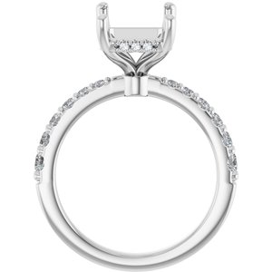 Platinum 10x8 mm Emerald 3/8 CTW Natural Diamond Semi-Set Engagement Ring
