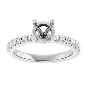 14K White Gold 6 mm Round 1/3 CTW Lab-Grown Semi-Set Daimond Engagement Ring