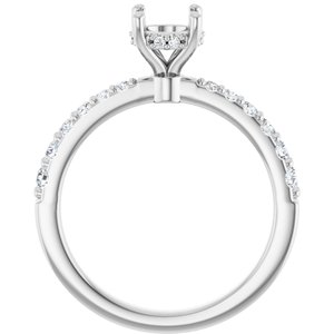 Platinum 6 mm Round 1/3 CTW Natural Diamond Semi-Set Engagement Ring
