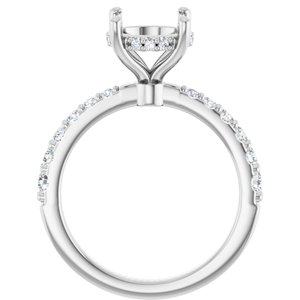 Platinum 8.8 mm Round 1/2 CTW Lab-Grown Semi-Set Daimond Engagement Ring