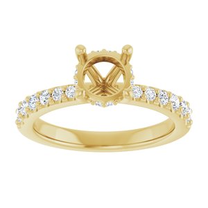 14K Yellow Gold 6.5 mm Round 1/3 CTW Natural Diamond Semi-Set Engagement Ring