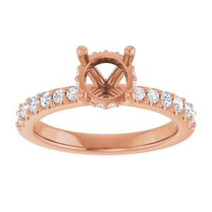 14K Rose Gold 6.5 mm Round 1/3 CTW Lab-Grown Diamond Semi-Set Engagement Ring
