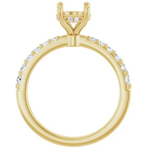14K Yellow Gold 6.5 mm Round 1/3 CTW Natural Diamond Semi-Set Engagement Ring