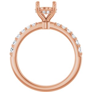 14K Rose Gold 6.5 mm Round 1/3 CTW Lab-Grown Diamond Semi-Set Engagement Ring