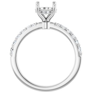14K White Gold 6.5 mm Round 1/3 CTW Natural Diamond Semi-Set Engagement Ring