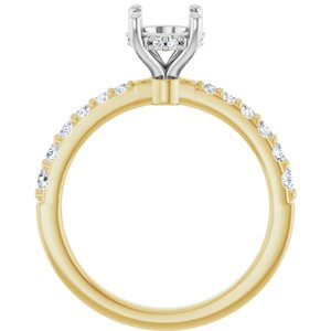 14K Yellow/White Gold 6.5 mm Round 1/3 CTW Natural Diamond Semi-Set Engagement Ring