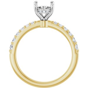 14K Yellow/White Gold 8x6 mm Oval 1/3 CTW Lab-Grown Semi-Set Daimond Engagement Ring