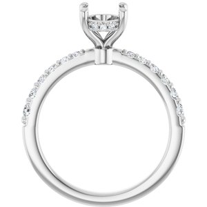 14K White Gold 8x6 mm Oval 1/3 CTW Lab-Grown Semi-Set Daimond Engagement Ring