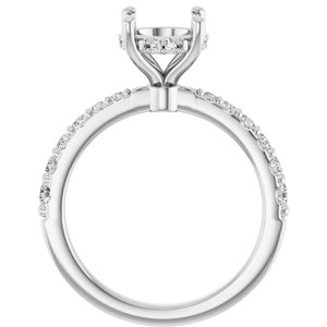 Platinum 8 mm Round 1/2 CTW Lab-Grown Semi-Set Daimond Engagement Ring
